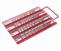 Jtc Лоток с реечными держателями головок (1/4" х 10шт, 3/8" х 20шт, 1/2" х 10шт) 250х150мм JTC /1/40, JTC-3412