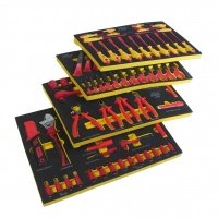 Фотография товара 'Jtc Комплект наборов изолированных инструментов, 100 предметов (4 мягких ложемента) JTC, JTC-I4100S'