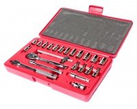 Фотография товара 'Jtc Набор головок торцевых 6-гранных и насадок 1/4" 4-13мм, Т20-Т40 (в кейсе), JTC-H223B'