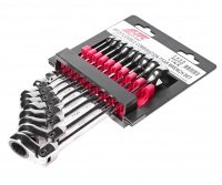 Фотография товара 'Jtc Набор ключей комбинированных трещоточных с подвижной головкой 8-17мм (на холдере) 9 предметов JTC /1/15, JTC-3448'